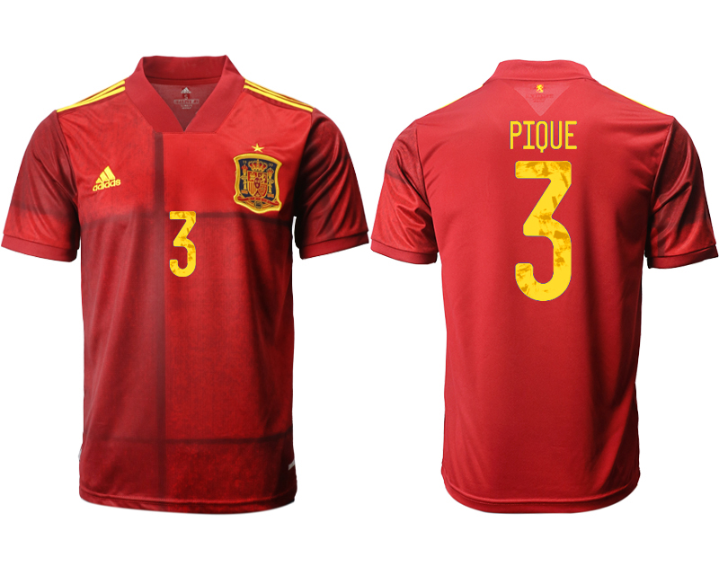 Men 2021 Europe Spain home AAA version #3 soccer jerseys